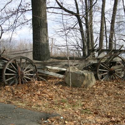 Old Farm Wagon rotting on the side of Woodland Avenue, 2006— a reminder of Haover's rural past